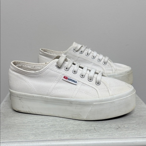 SUPERGA Size 40 Women's 2790 White Platform Sneakers Anthology - Picture 3 of 11